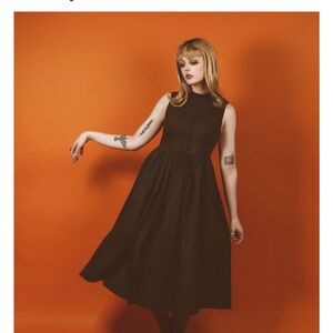 Lively Ghosts Black Midi Dress
